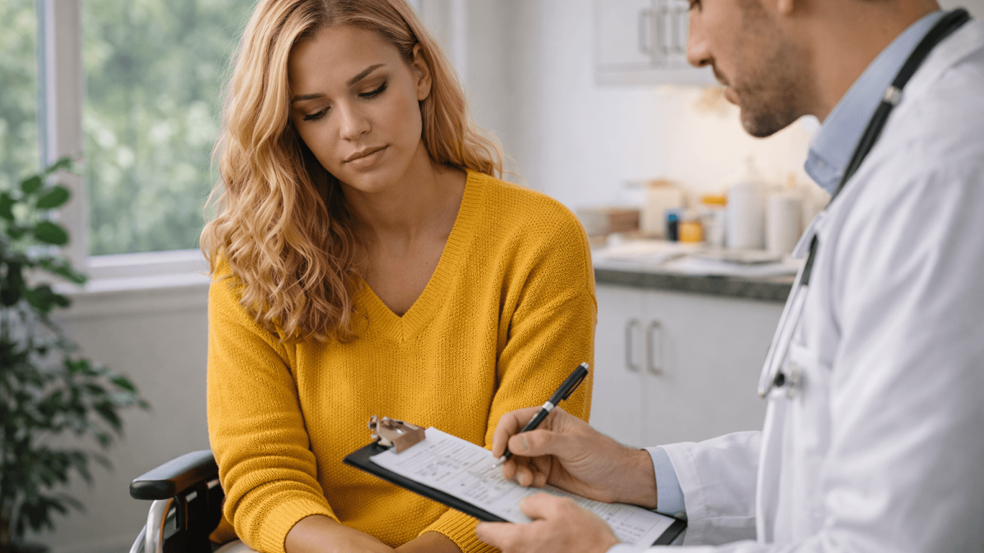 Pessoa em consulta médica